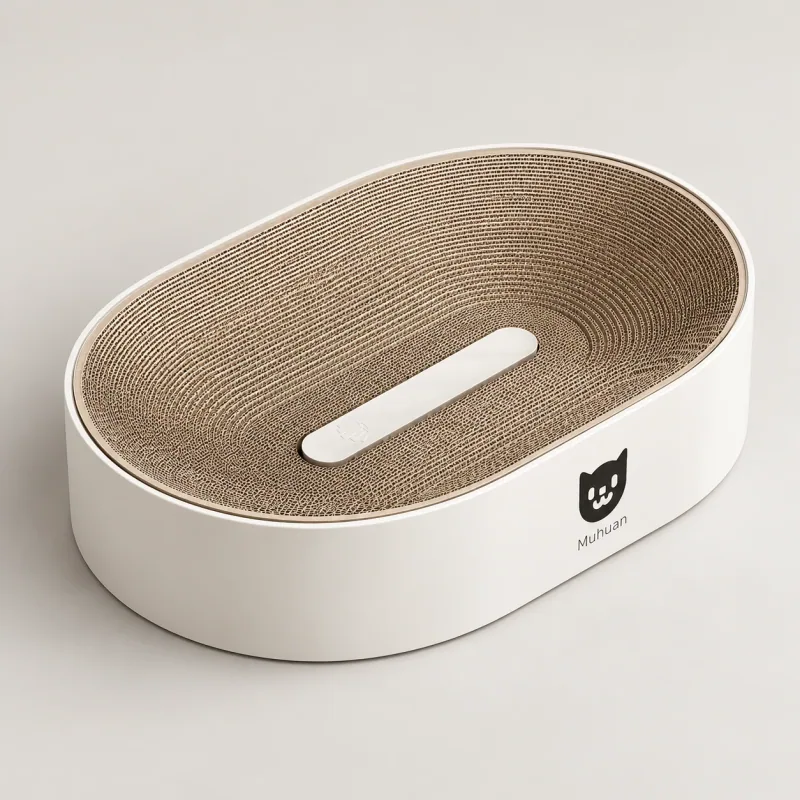 White Muhuan oval shell with a corrugated-paper insert
