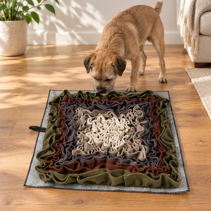 The Forage Mat in a styled pet lifestyle scene