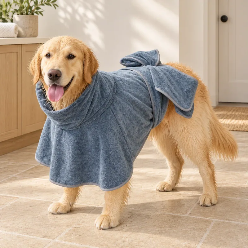 The After-Bath Wrap in a styled pet lifestyle scene